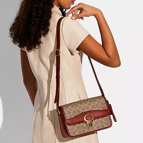 Coach Studio Signature Canvas Shoulder Bag - Picture 2 of 7